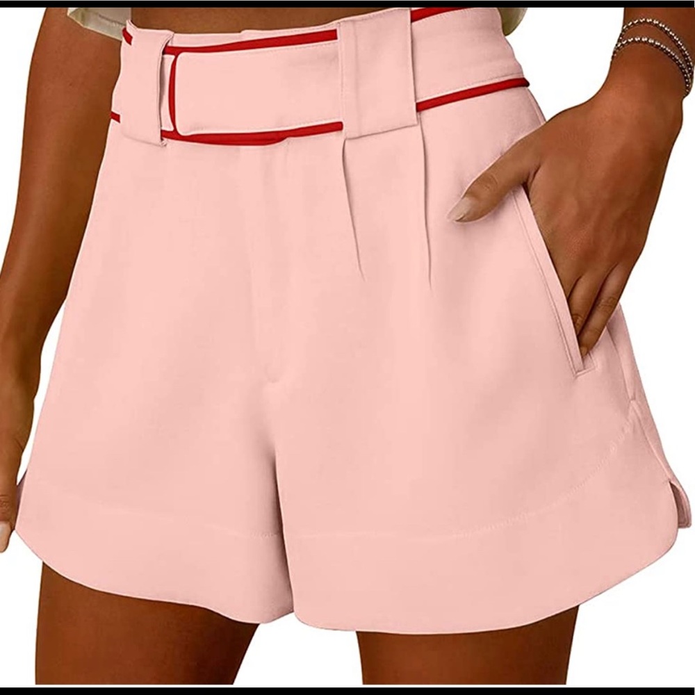 Casual Elastic High Waist Belt Loose Shorts